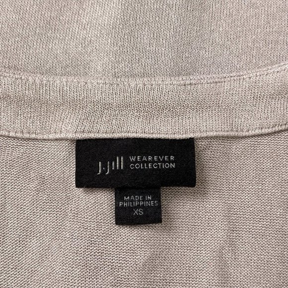 J Jill Wearever Collection Lightweight Button Up Beige 3/4 Sleeve Cardigan Sz XS - Picture 5 of 8